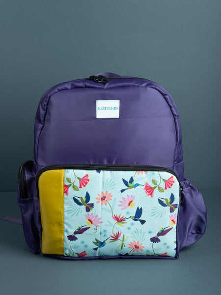 Mochila morado flores