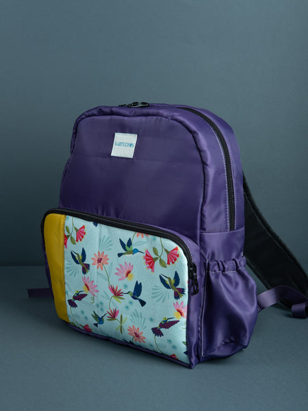 Mochila morado flores