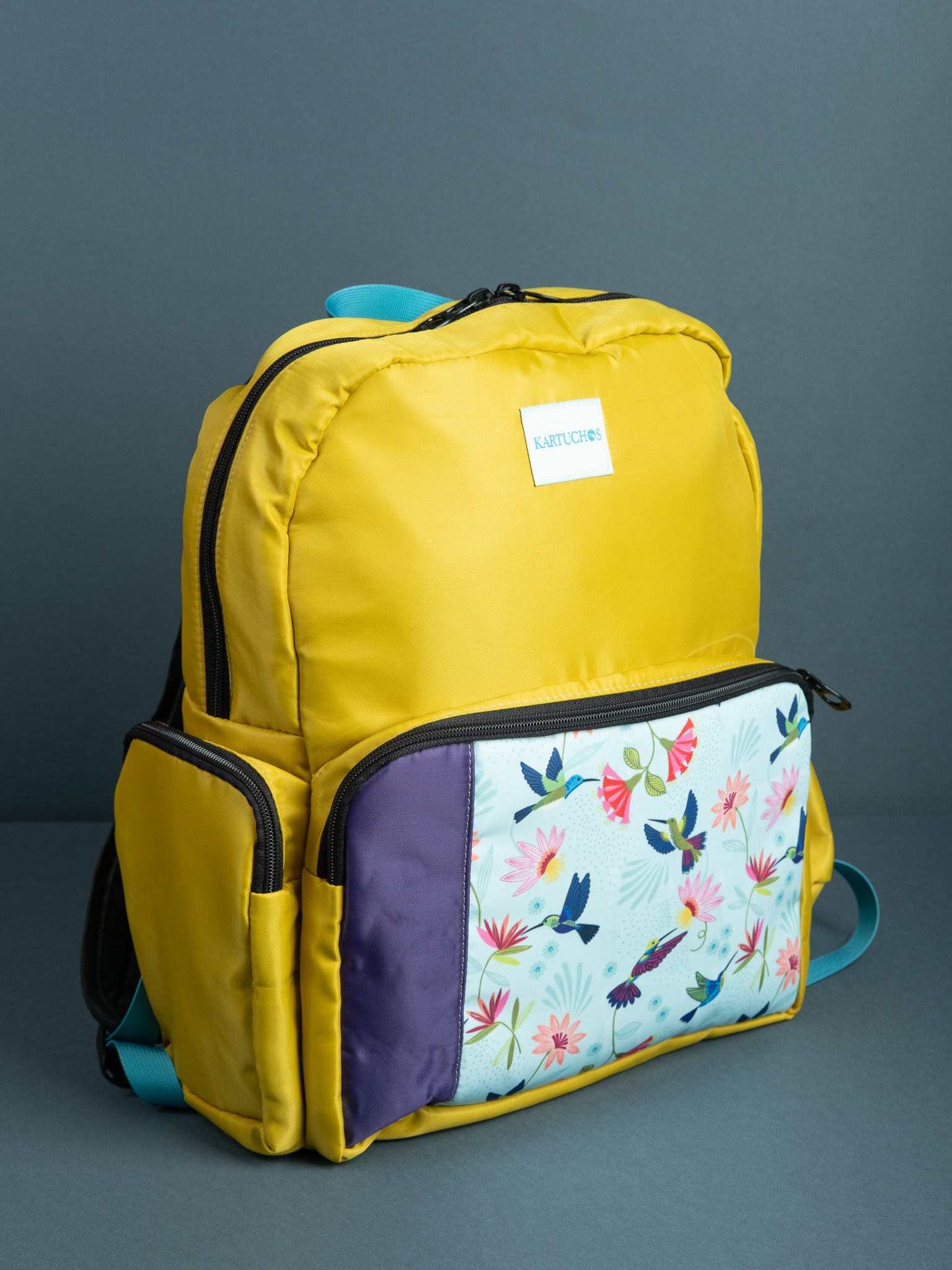 Mochila amarillo flores