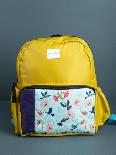 Mochila amarillo flores