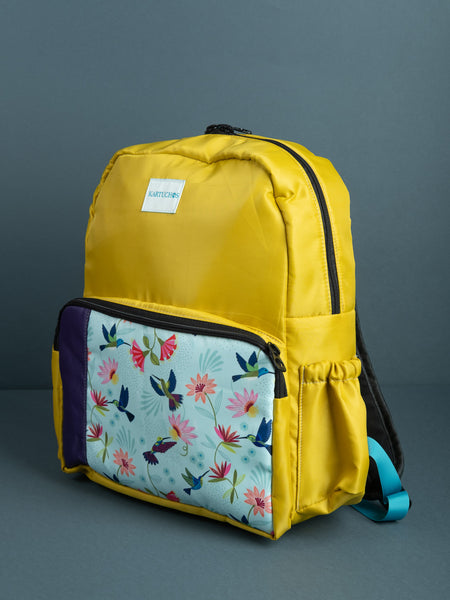 Mochila amarillo flores