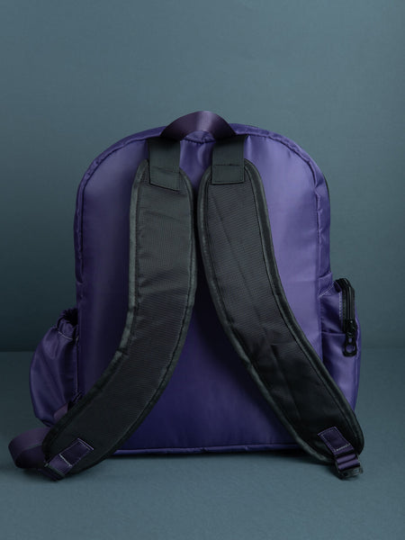 Mochila morado hojas