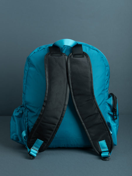 Mochila turquesa gallitos